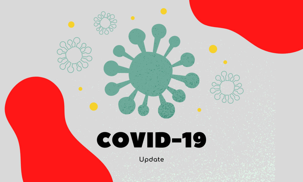 Slide image of a covid like cell titled COVID-19 Update