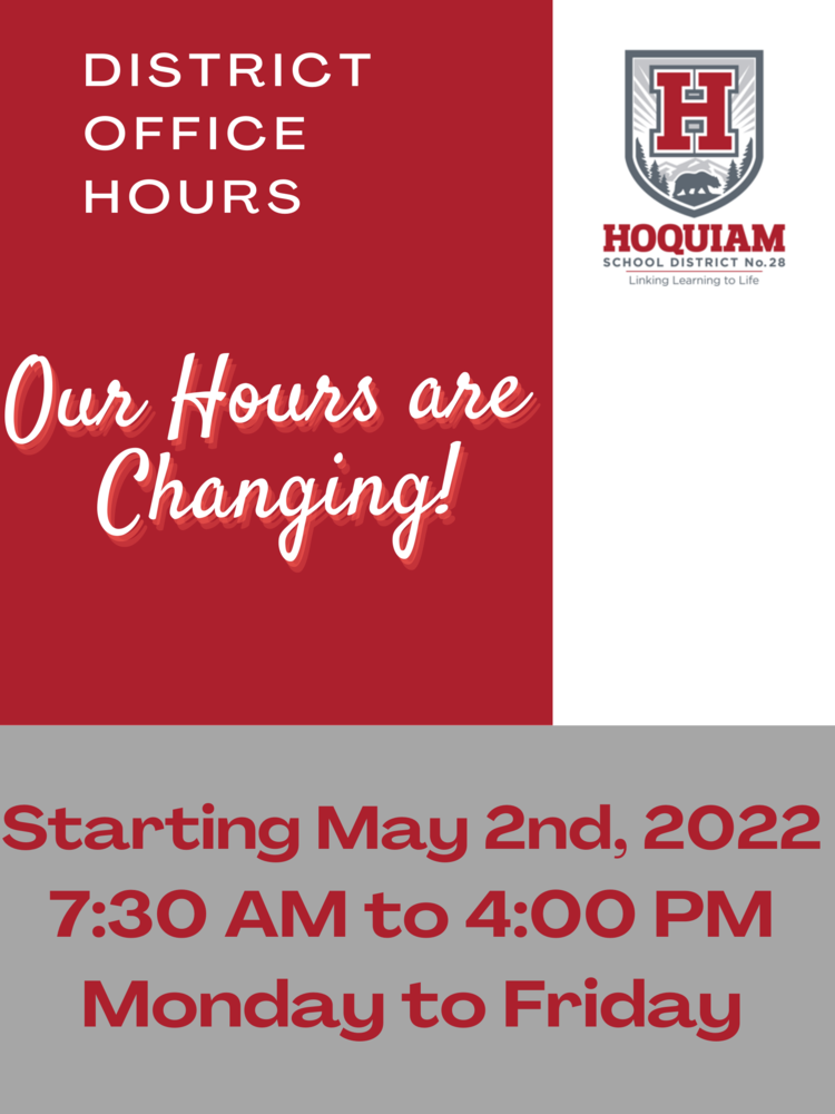 district office hours changing poster