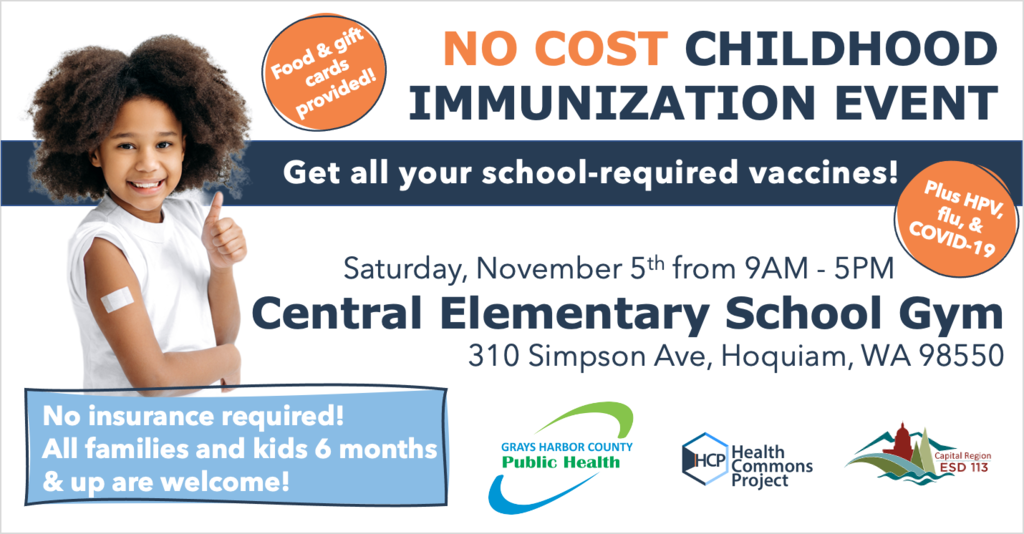 Photo of Flyer Announcing No Cost Childhood Immunization for  kids 